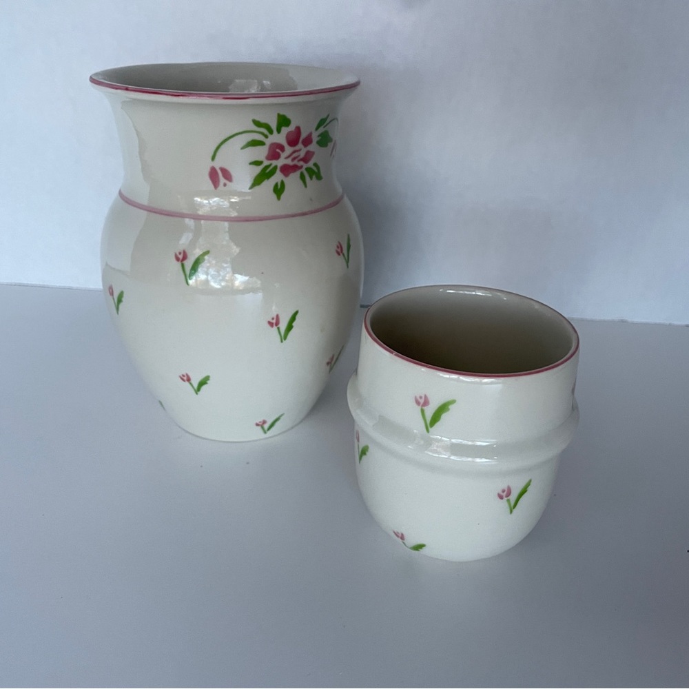 Teleflora Floral Arrangement Vintage 1985 Vase Set